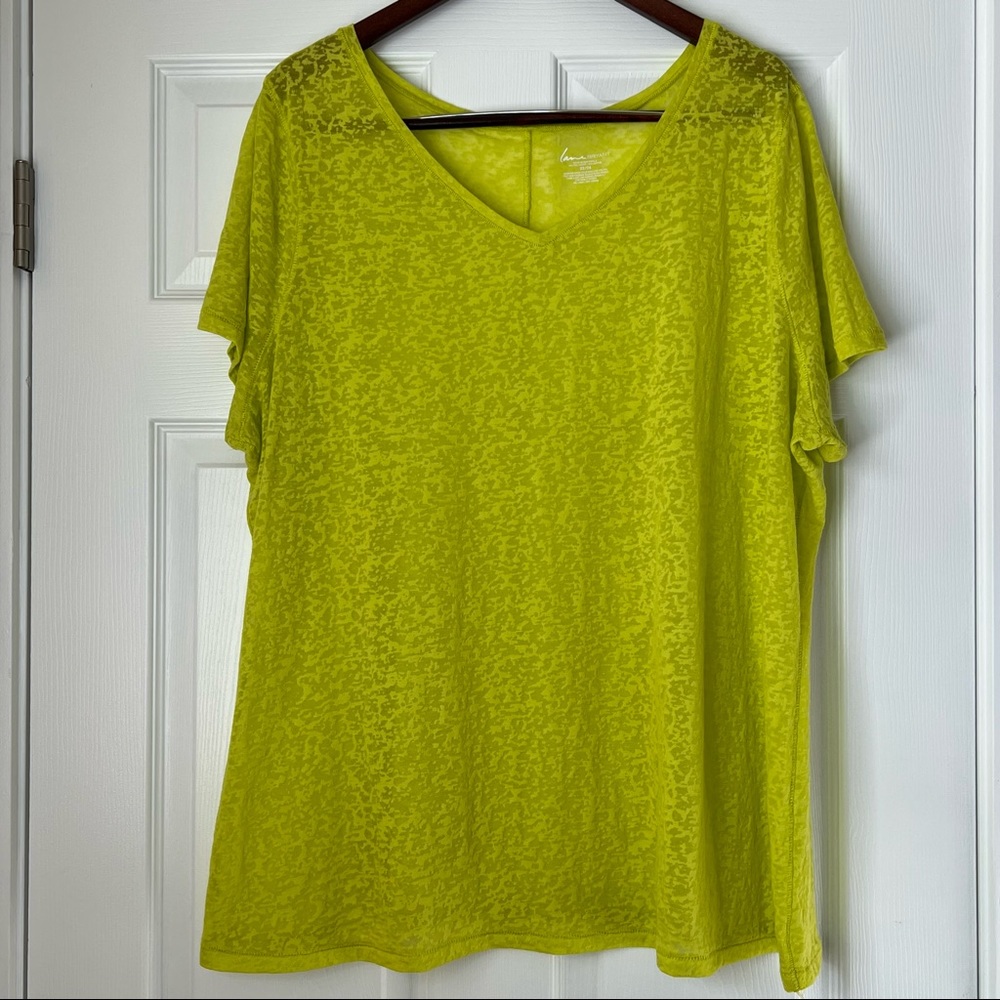 Lane Bryant Lime Green Burnout Tee -22/24